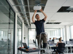 Enterprise-grade access points installed by a professional team eliminate the dead zones common with consumer-grade equipment.